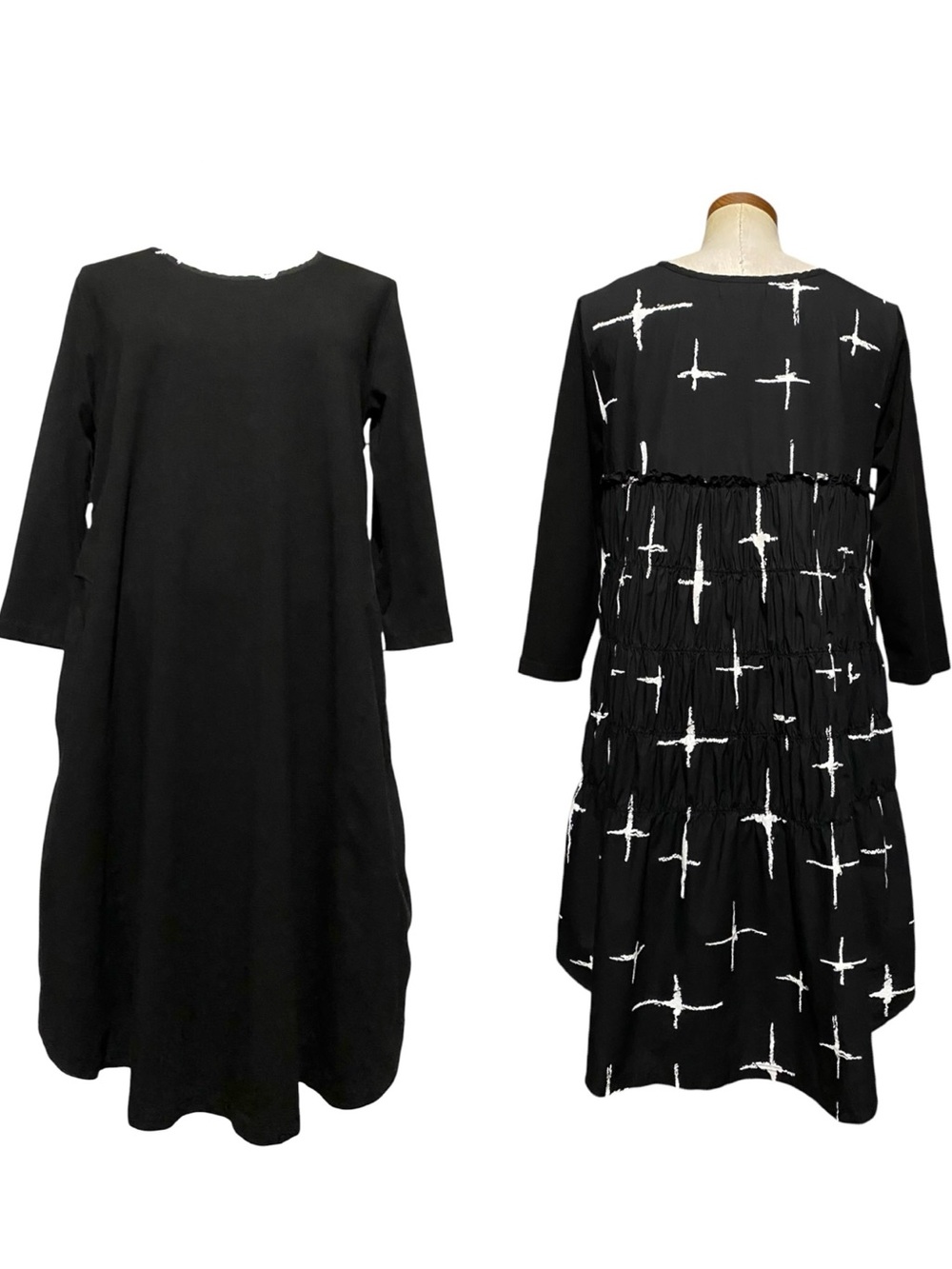 Snapdragon & Twig Mix Media Abstract Galaxy Dress S High End Boho Lagenlook